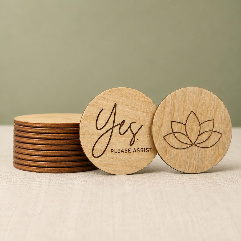 Lotus Wooden Yoga & Pilates Consent Chip – Yes / No