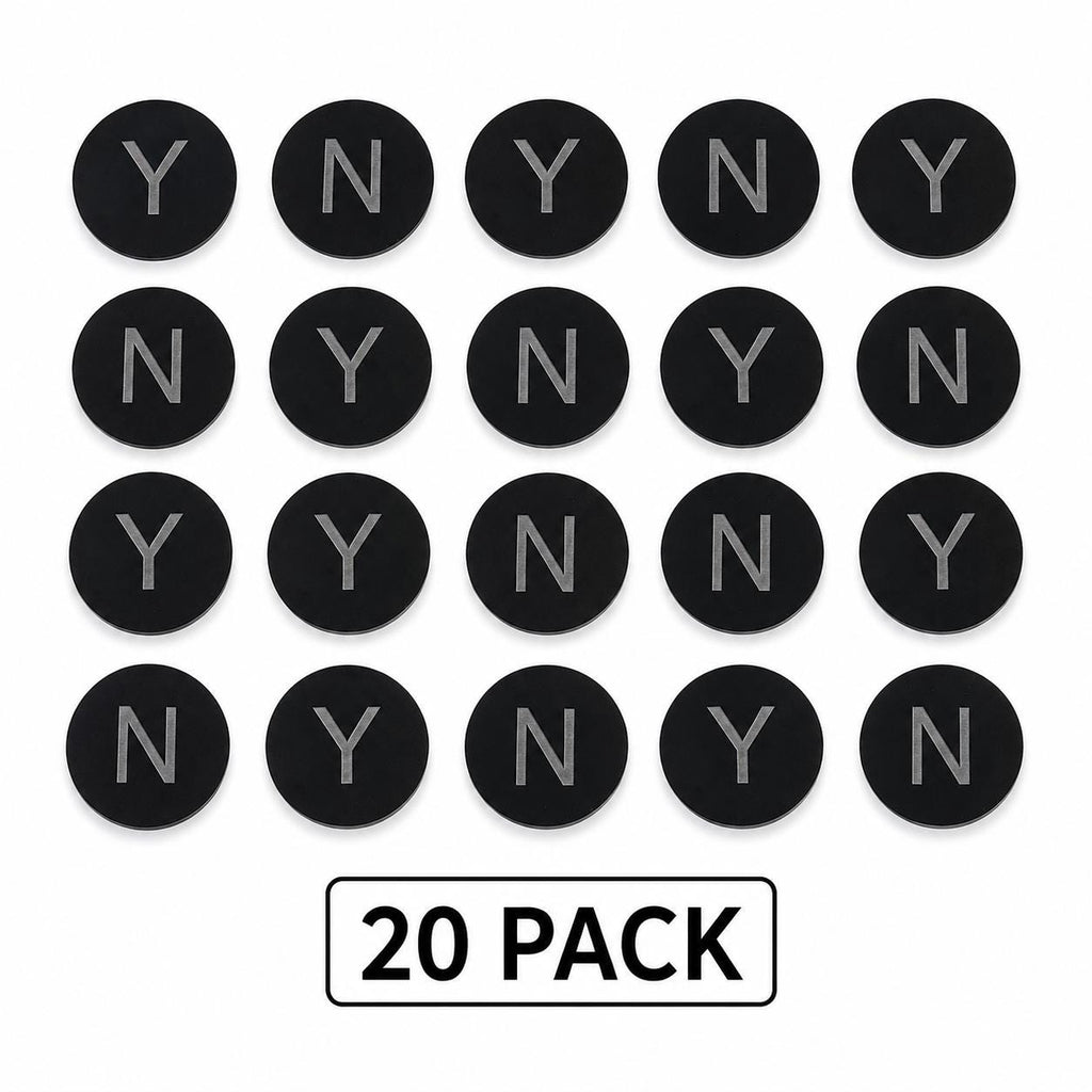 Classic Round Colored Acrylic Yoga & Pilates Consent Chip – Y / N