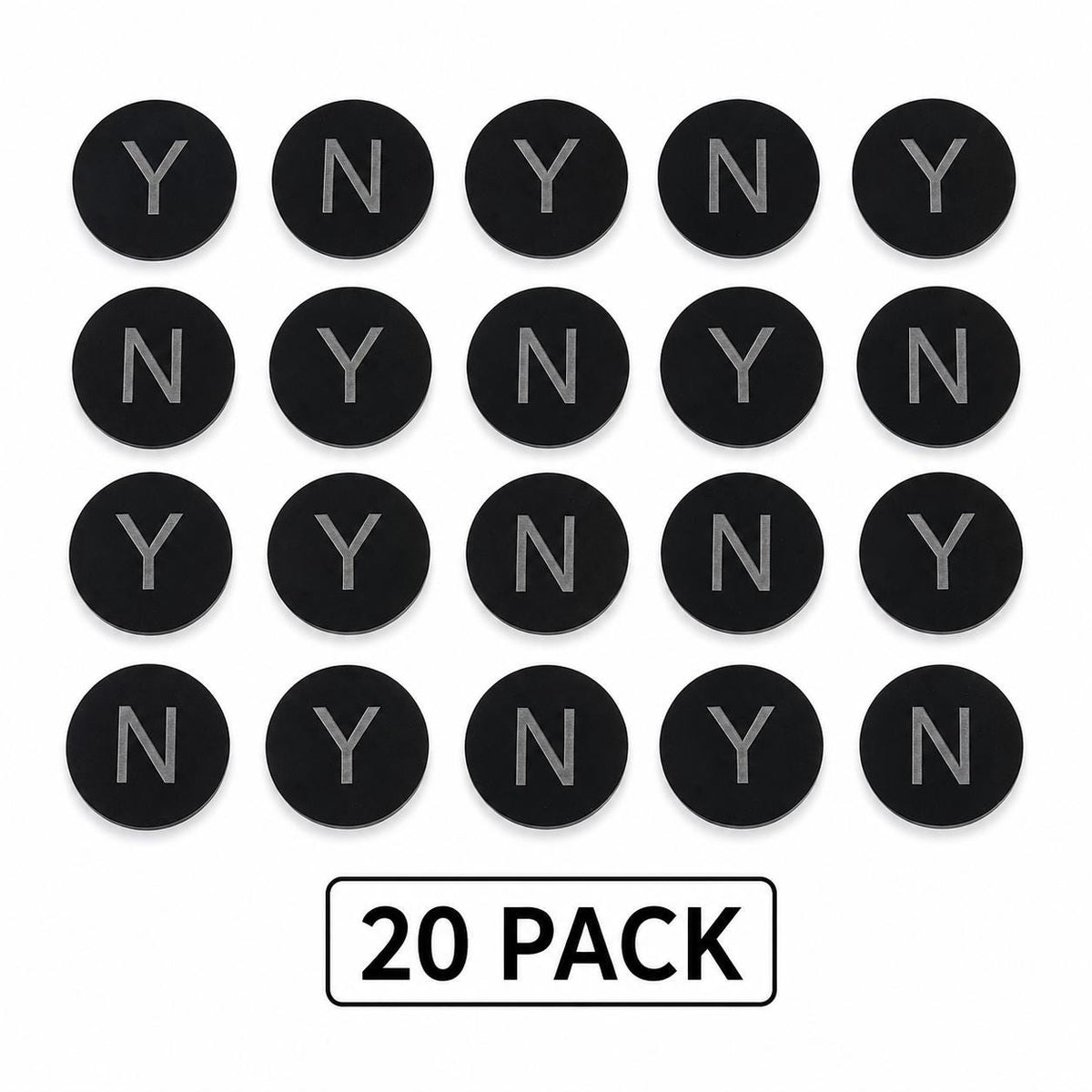 Classic Round Colored Acrylic Yoga & Pilates Consent Chip – Y / N