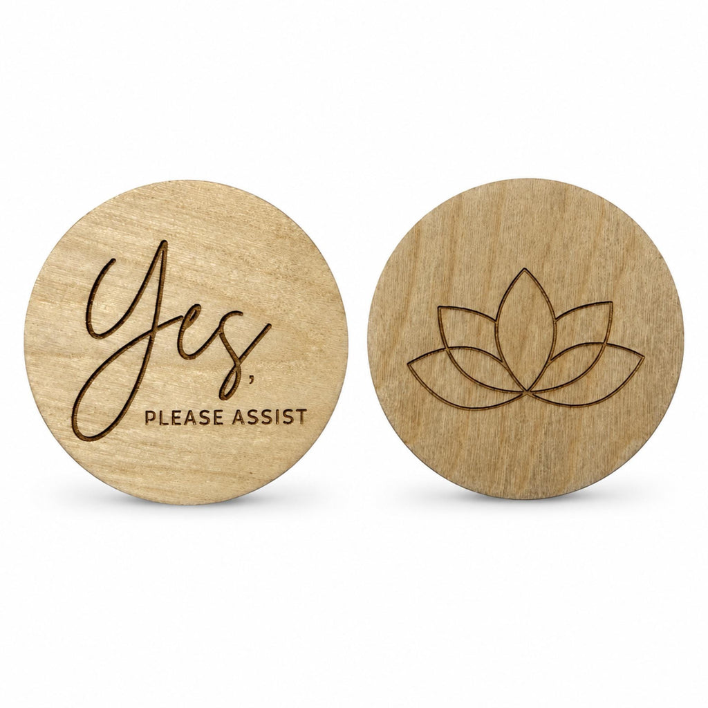 Lotus Wooden Yoga & Pilates Consent Chip – Yes / No