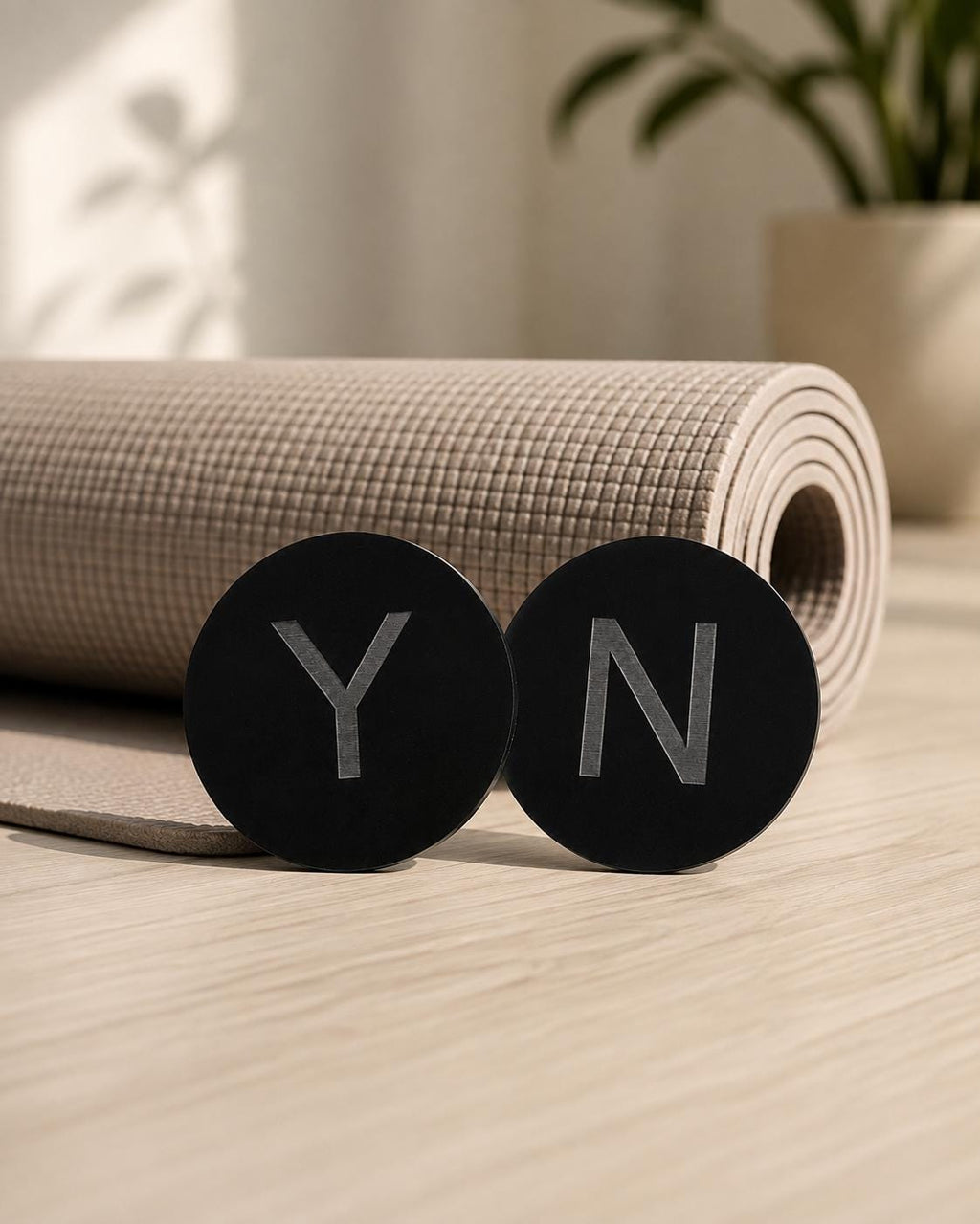 Classic Round Colored Acrylic Yoga & Pilates Consent Chip – Y / N