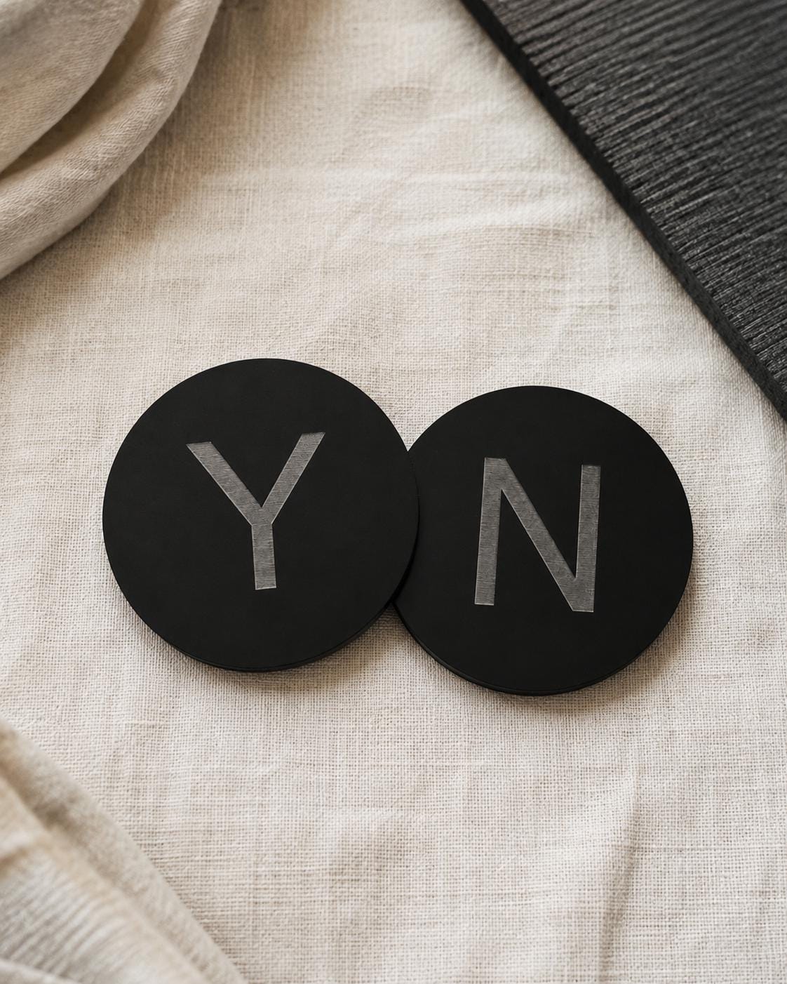 Classic Round Colored Acrylic Yoga & Pilates Consent Chip – Y / N