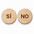 Round Wooden Reversible Spanish-Speaking Consent Chip – Sí / No