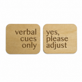 Square Wooden Yoga & Pilates Consent Chip – Yes / Verbal Cues Only