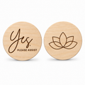 Round Wooden Reversible Lotus Yoga & Pilates Consent Chip – Yes / lotus