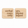 Square Wooden Reversible Yoga & Pilates Consent Chip – Yes / Verbal Cues Only