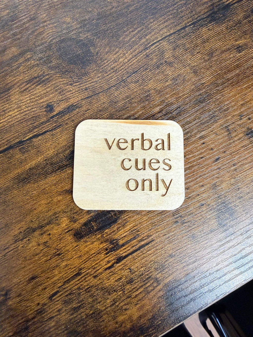 Square Wooden Yoga & Pilates Consent Chip – Yes / Verbal Cues Only