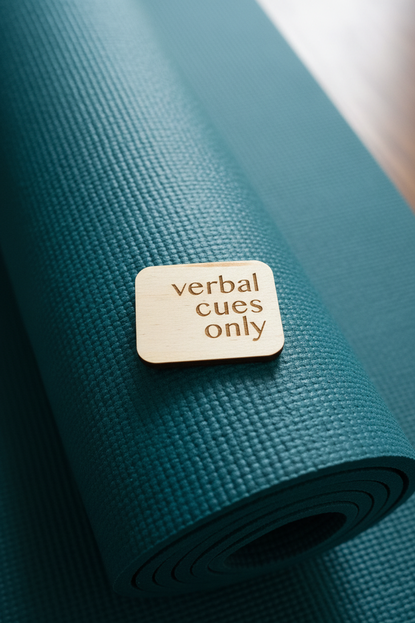 Square Wooden Yoga & Pilates Consent Chip – Yes / Verbal Cues Only