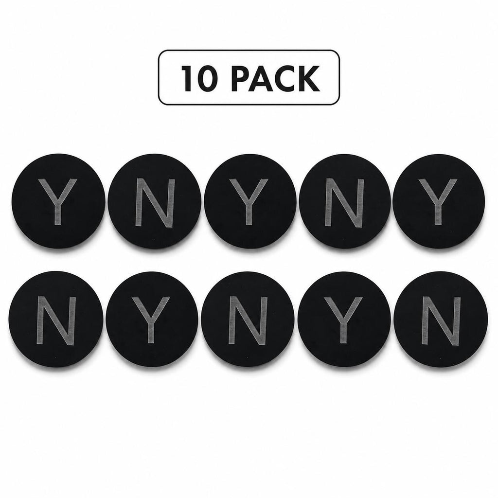 Classic Round Colored Acrylic Yoga & Pilates Consent Chip – Y / N